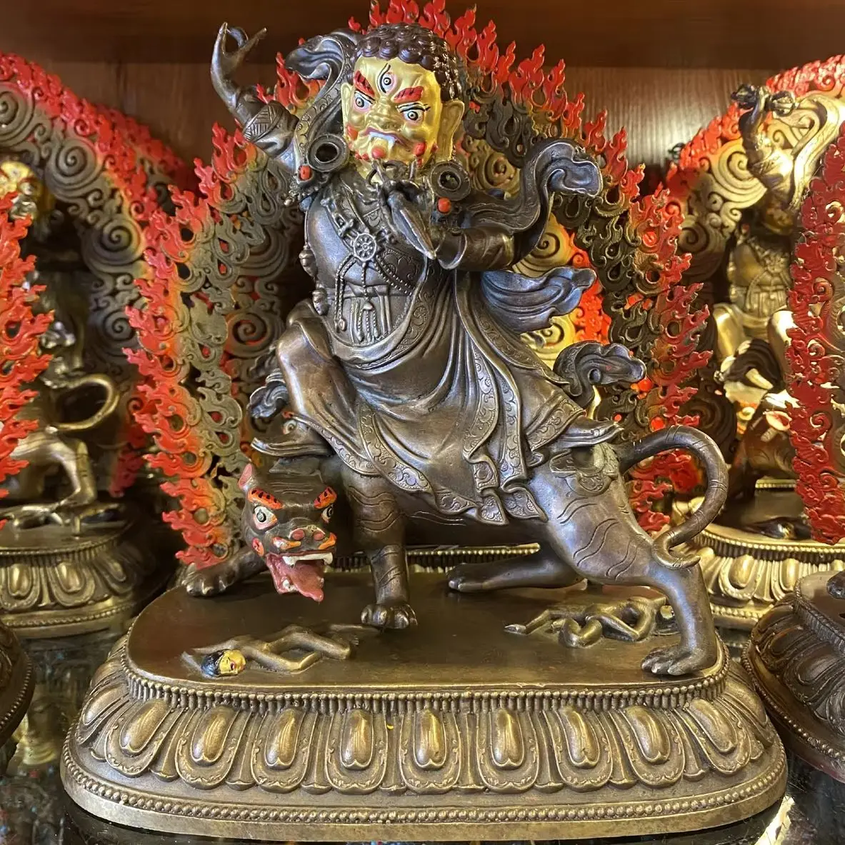 Special Offer 50% off Handmade Buddha statue rare Wrathful Padmasambhava bronze carving buddha Buddhist lama monk worship altar