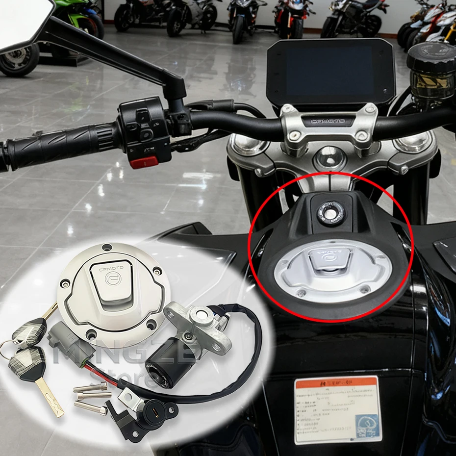 

For CFMOTO 450NK NK450 Lock Assembly cfmoto 450nk Full Set Lock Fuel Tank Cushion Electric Door Lock Key Embryo Key Block