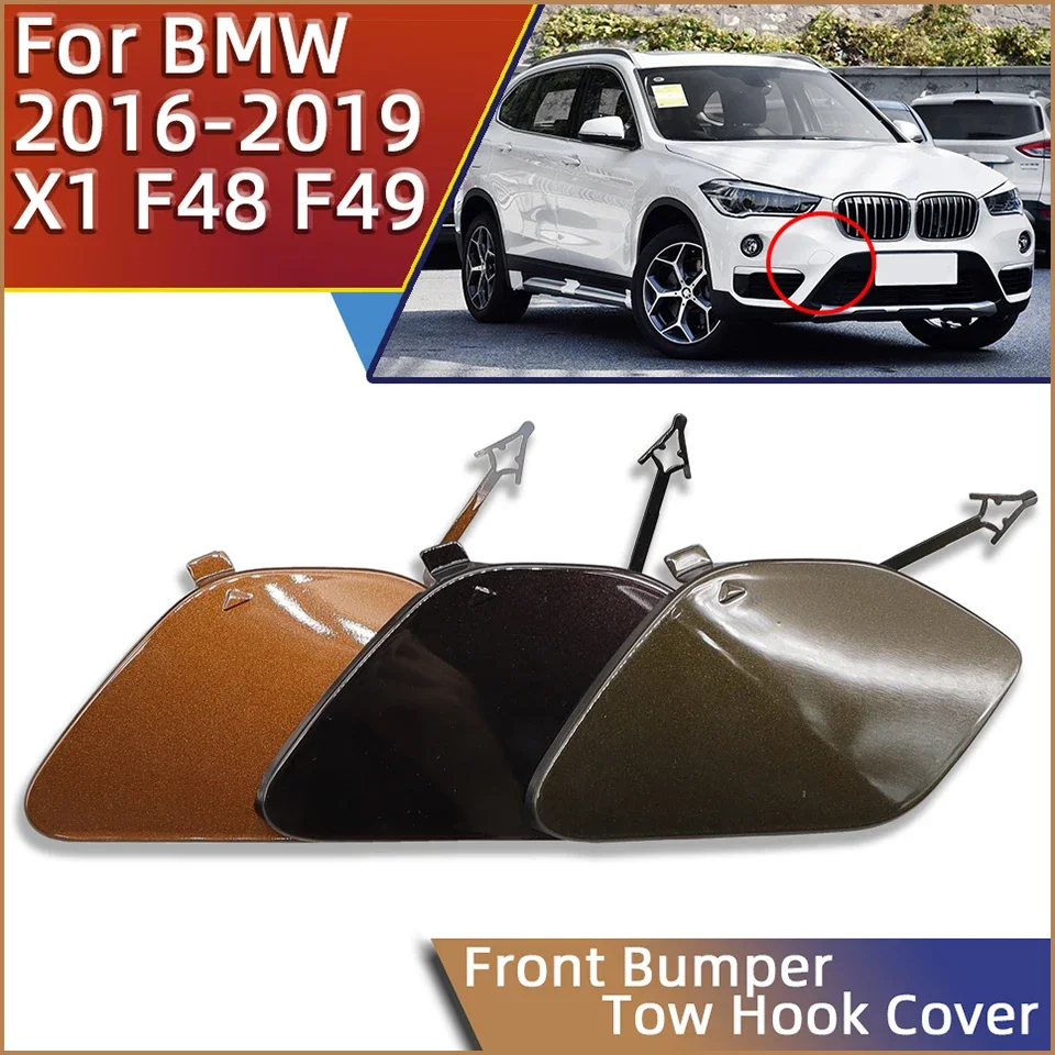 Car Front Bumper Tow Eye Cap Housing Towing Hook Cover Garnish Hauling For BMW X1 F48 F49 2016 2017 2018 2019 Painted Trim Cover