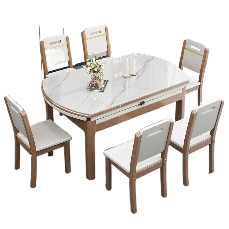 

Household small apartment dining table rock slab modern and simple