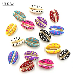 Natural Seawater Shell Loose Beads Printed Conch Small Pendants for Handmade DIY Necklace Bracelets Earrings Charms Accessories