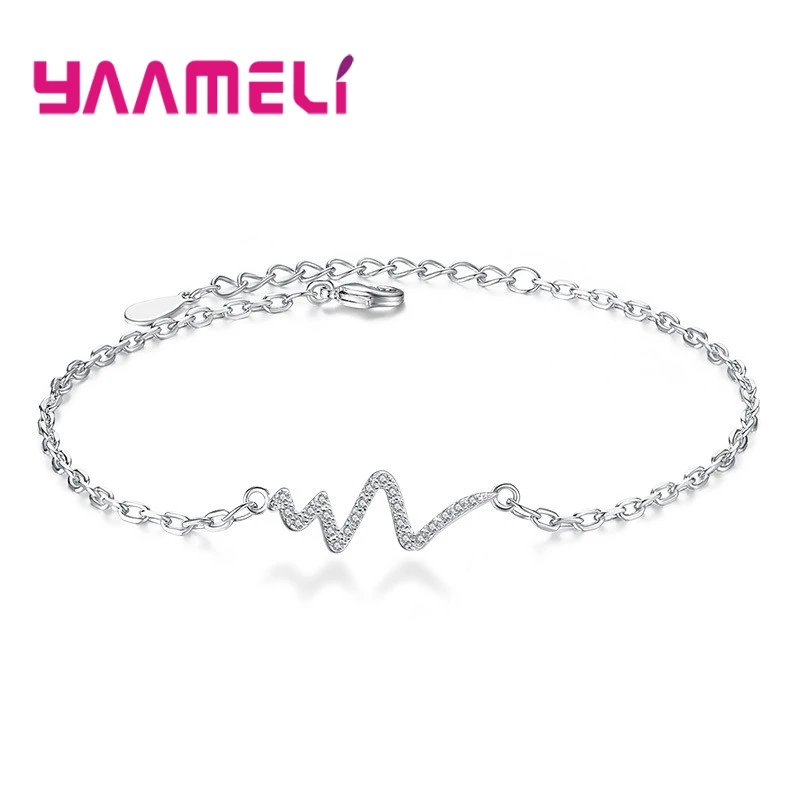 Bracelet Snake Chain Elegant Classic Retro Style With A Ripple Letter 'W' Modeling Fantasy 925 Sterling Silver For Girl