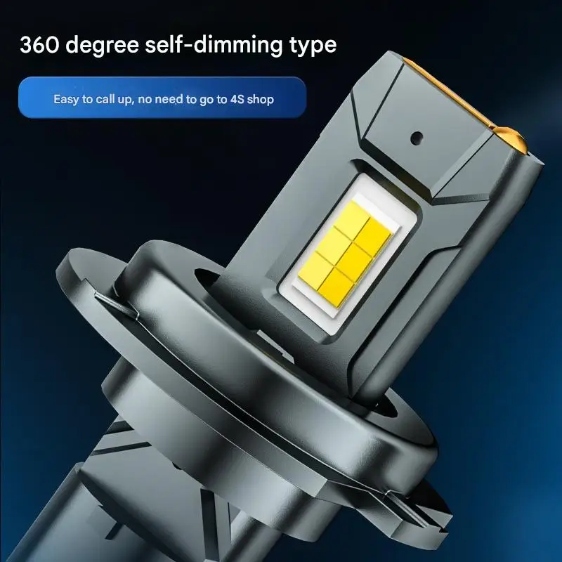 XTG T18 Tri Color LED Headlight Bulbs H7 Single Copper Tube Laser High Power Decoder Canbus Penetration Car Motorcycle Lamp 12V