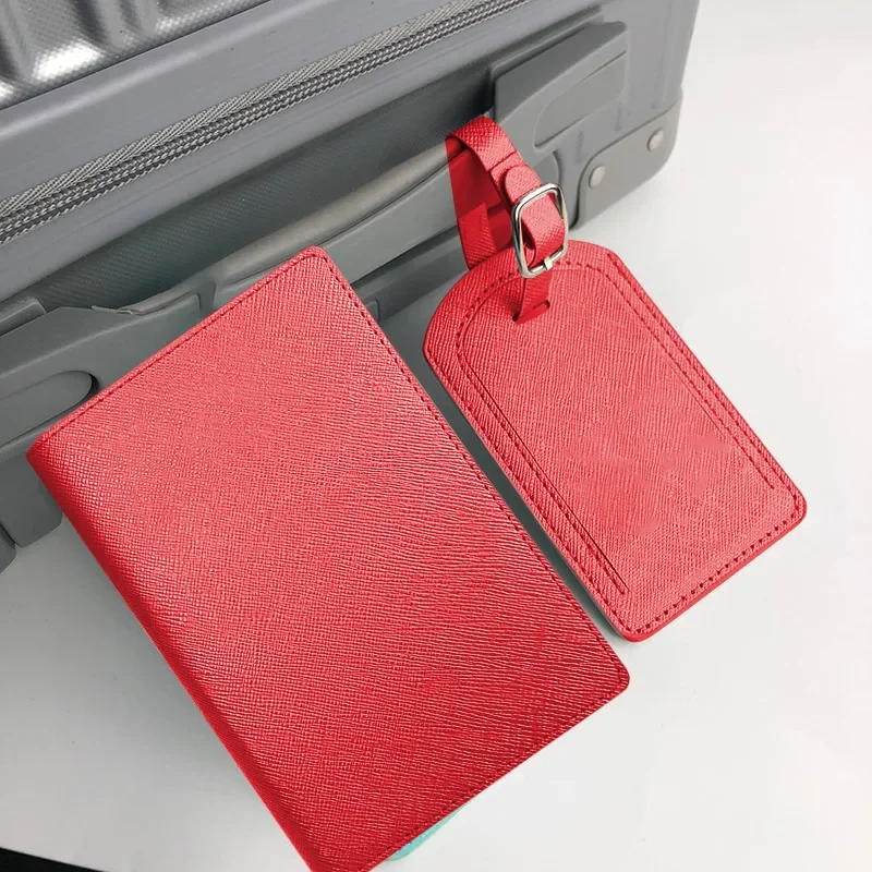 PU Leather Travel Passport Cover Luggage Tag Set Multifunctional Pen Ticket Credit Card Passport Holder Travel Purse