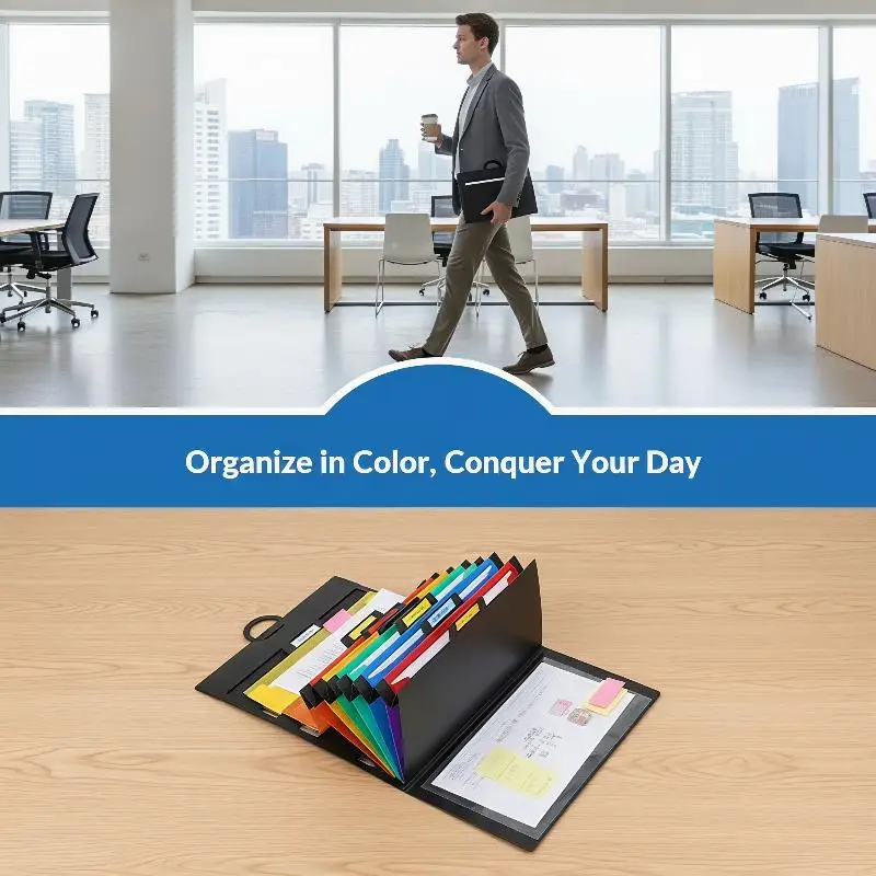 Wall‑Mounted Classification Hanging File Organizer, Long‑Size Bond Paper Folder Document Storage for Office Paper Sorting