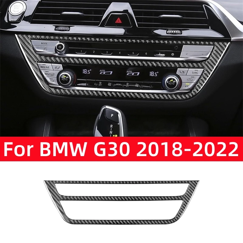 

For BMW 5 Series G30 2018-2022 Accessories Carbon Fiber Interior Car Central Control CD Button Panel Decoration Frame Trim Cover