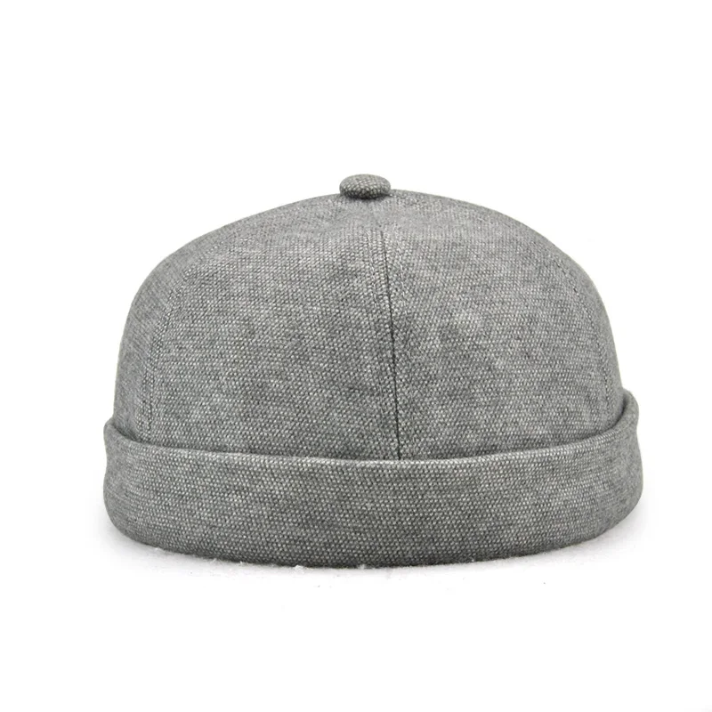 

Spring And Summer New Casual Landlord Hat Street Melon Skin Tide Hats Without Brim Retro Hip Hop Cap Men And Women Universal Cap