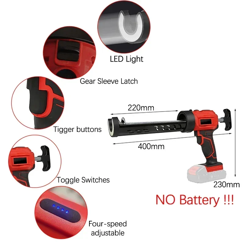 18V Wireless Electric Caulking Gun Kitchen Bathroom Doors and Windows Glass Glue Seam Filling Gun Electric Sewing Glue Tool