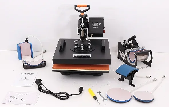 2025 hot sale Bonedry  6 in 1 Combo Heat Press Machine T-shirt Hat  Mug Plate Digital Transfer Sublimation Machine (6 in 1)