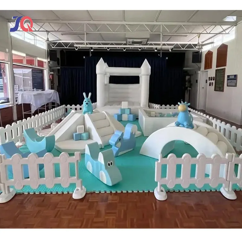 Factory Customized Blue White Indoor Soft Playground Set Baby Soft Play Equipment-Inflatable Bouncer Castle Ball Pit for Outdoor