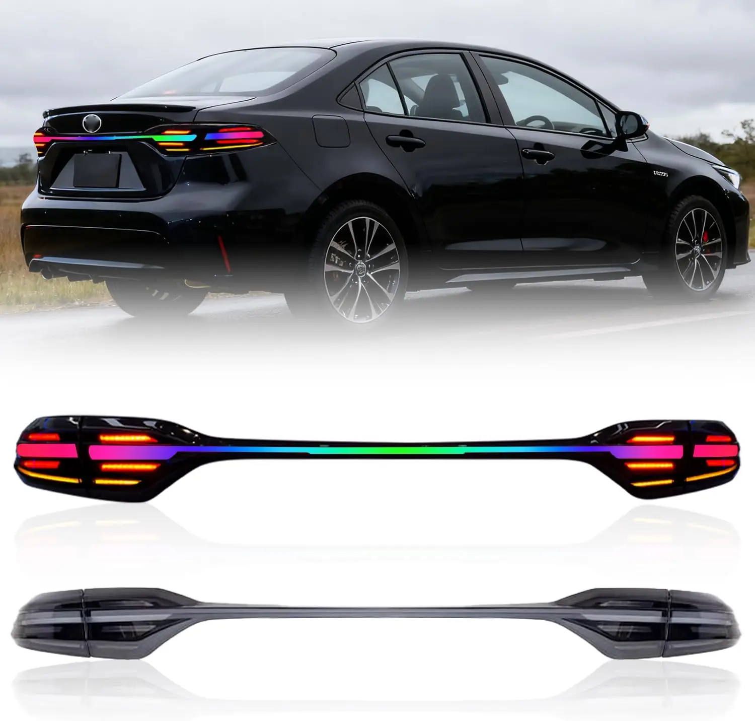 

Светодиодные задние фонари RGB для Toyota Corolla/Levin Us 12-го поколения 2020-2024 с анимацией запуска DRL