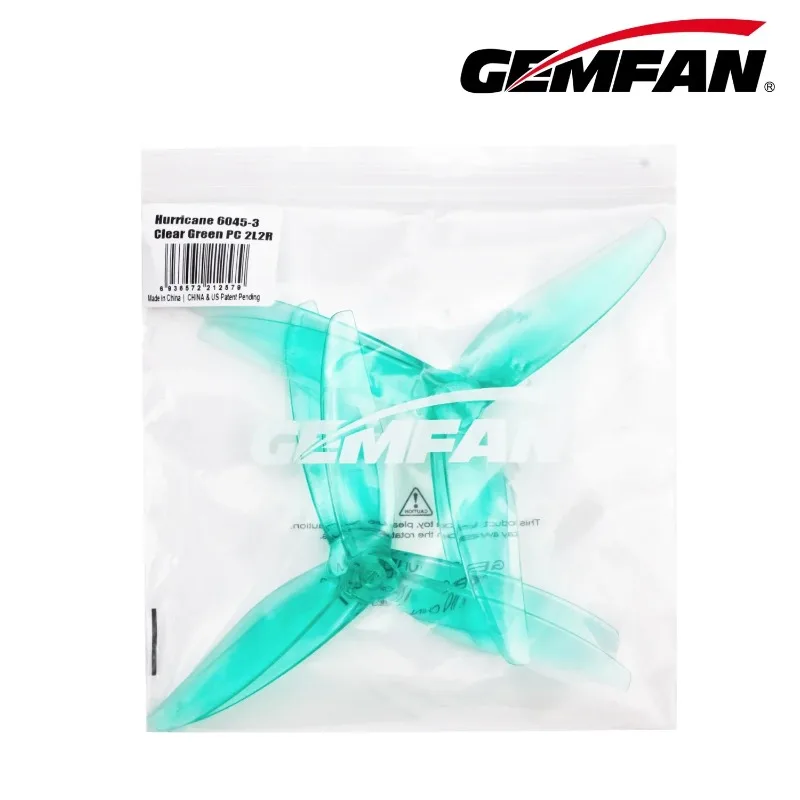 Gemfan 6045 7050 3-Blade Hurricane PC Propeller for 6/7inch FPV Drone, Freestyle Long Range Multirotor RC Quadcopter, 2-Pairs