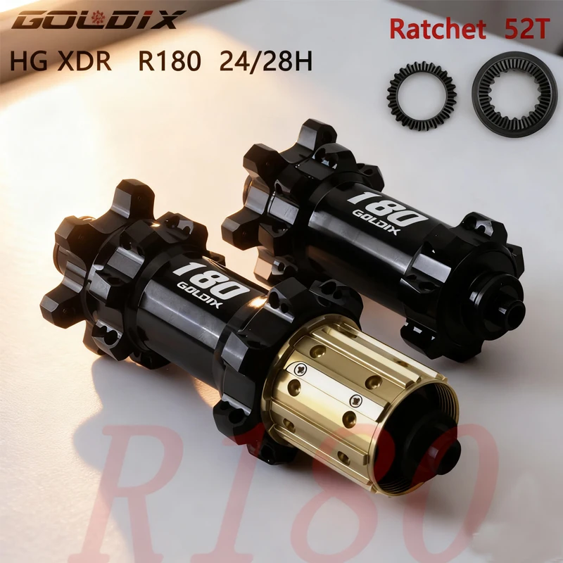 

GOLDIX R180 HG XDR Mountain Bike Wheelset | 24H/28H 6-Bolt Disc 52T Ratchet System 11/12-Speed HG XDR MTB Cycling Hub