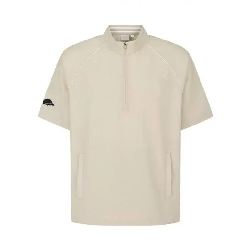 Summer New Golf Clothing Men's Sports Windproof Semi-zipper Golf Shirt Man Semi-high-necked Short-sleeved Golf Jacket