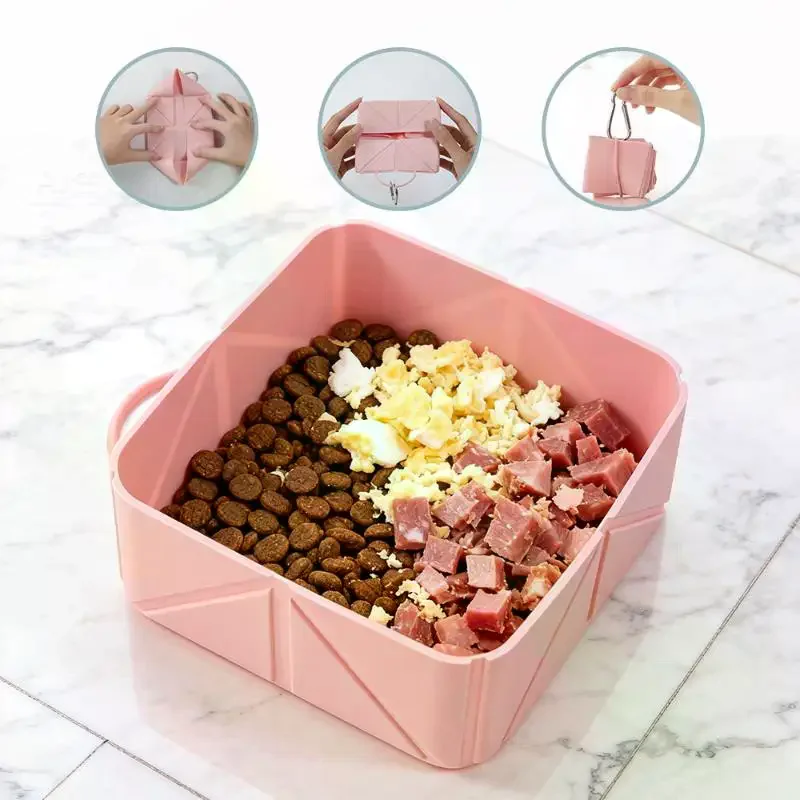 Silicone Collapsible Pet Travel Bowl Portable Dog Cat Bowl For Outdoor Food And Water Camping Hiking On-the-Go Use