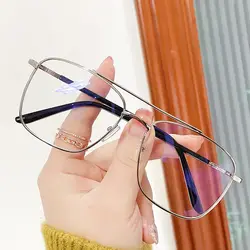 Men Eyeglasses Reading Computer Eyewear Optical Glasses Blocking Glasses Metal Frame Spectacles