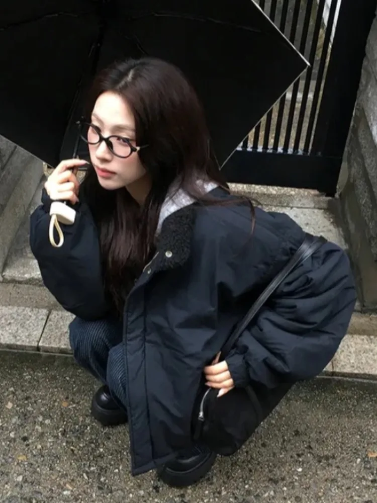 الرجعية Sle المرأة Fce اصطف Jaet فضفاضة الدافئة القطن معطف الوقوف طوق الداخلية ملء شتاء جديد وصول الشارع Sle #1