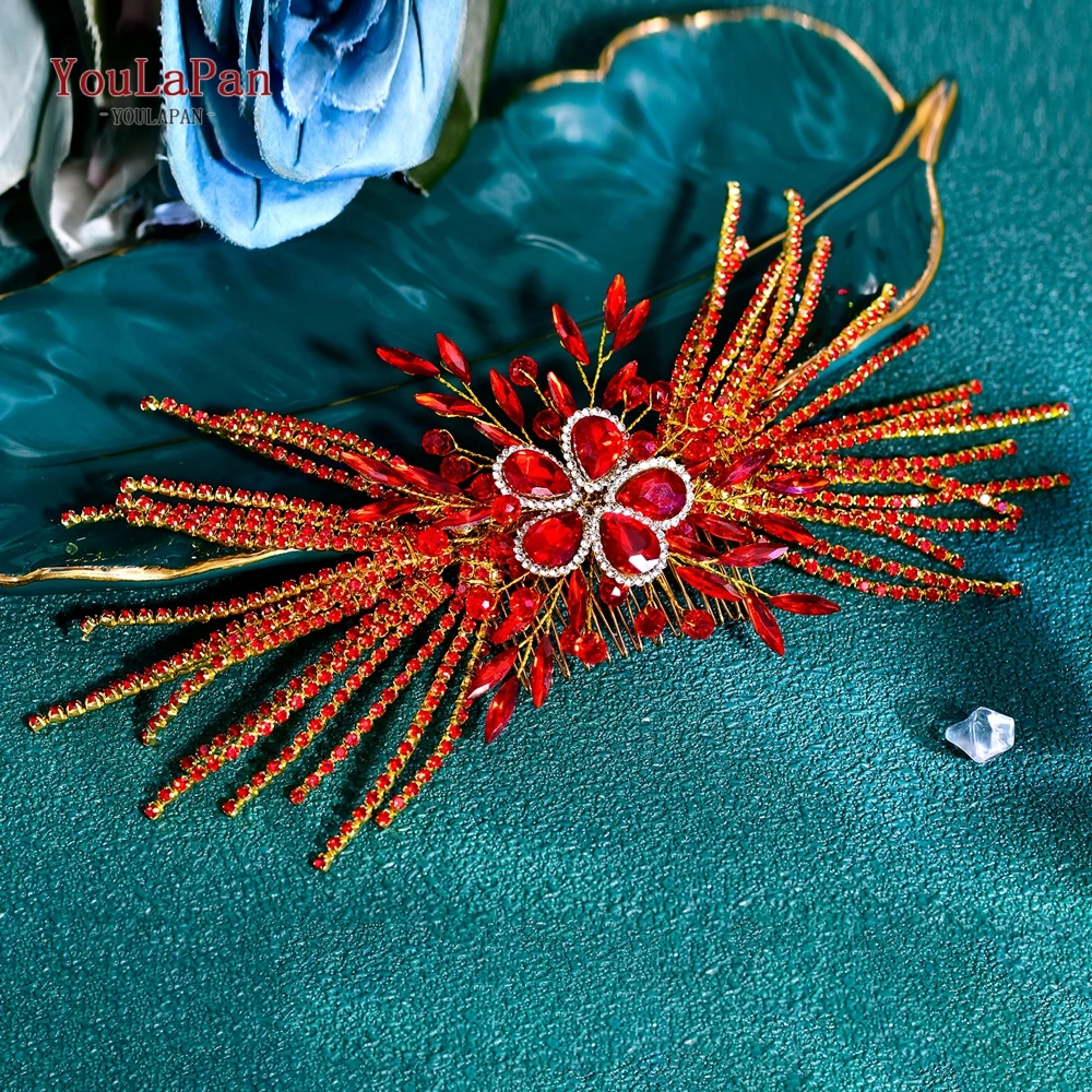 

TOPQUEEN Shining Rhinestone Hair Comb Bride Bridesmaid Headdress Wedding Hair Ornaments Fashion Headwear Crystal Headpiece HP867