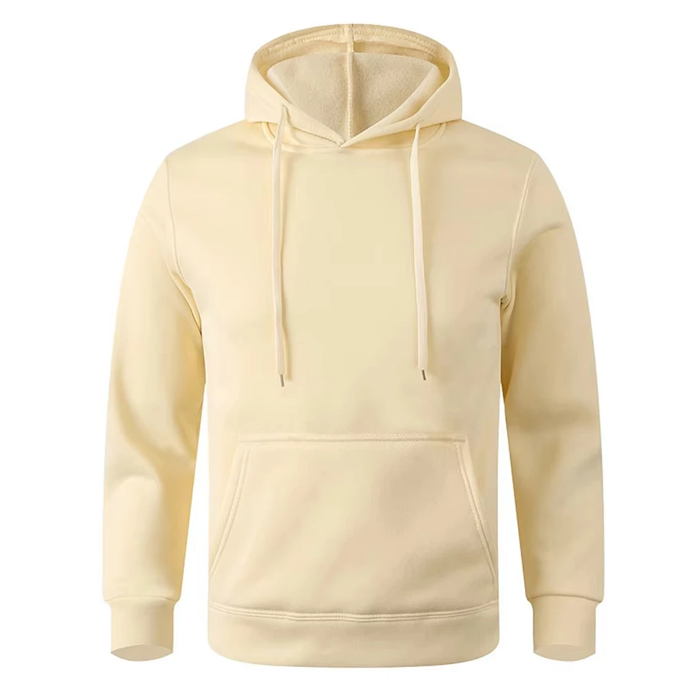 Herren Damen Einfarbiger Kapuzenpullover Oversized Pullover mit Tasche Fitness Sport Streetwear Oberteile, in verschiedenen Farben erhältlich – Detail 9