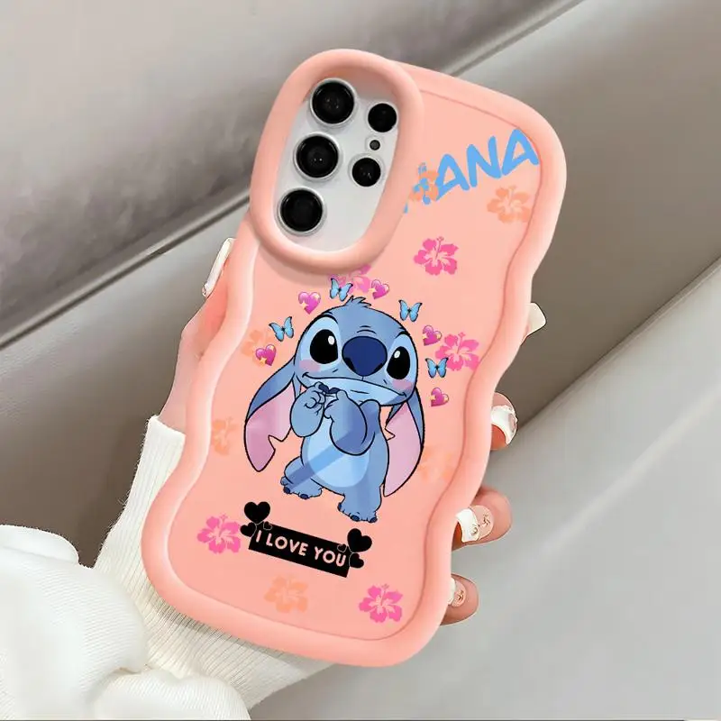 Custodia carina Disney Stitch per Samsung Galaxy S24 S22 Ultra S23 S21 S20 FE A23 4G A32 A33 A53 A25 A24 A54 A73 A55 5G Soft Cover