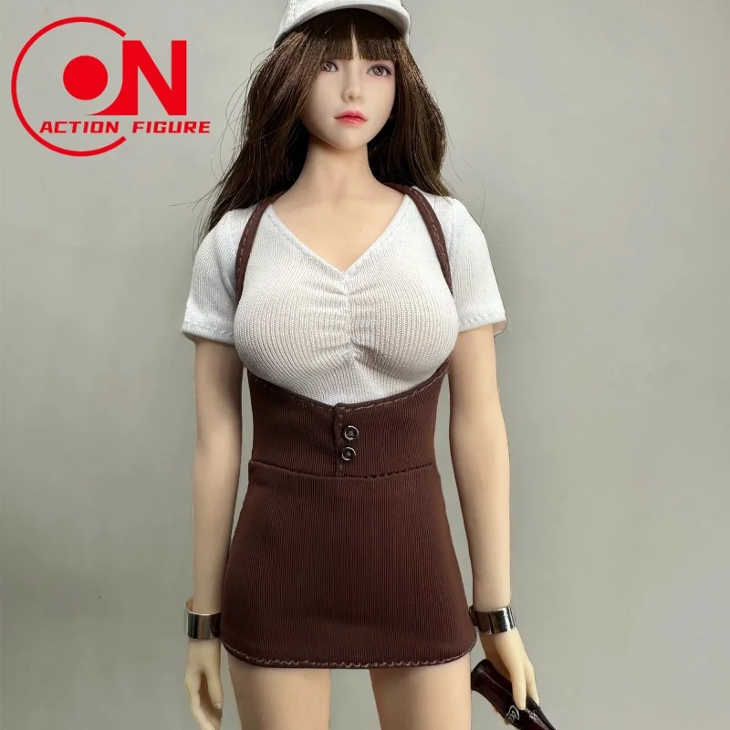 CJG-062 1/6 مقياس أنثى الجندي JK موحدة طالب موحدة قميص حزام تنورة مجموعة الملابس نموذج لجسم عمل 12 بوصة #5