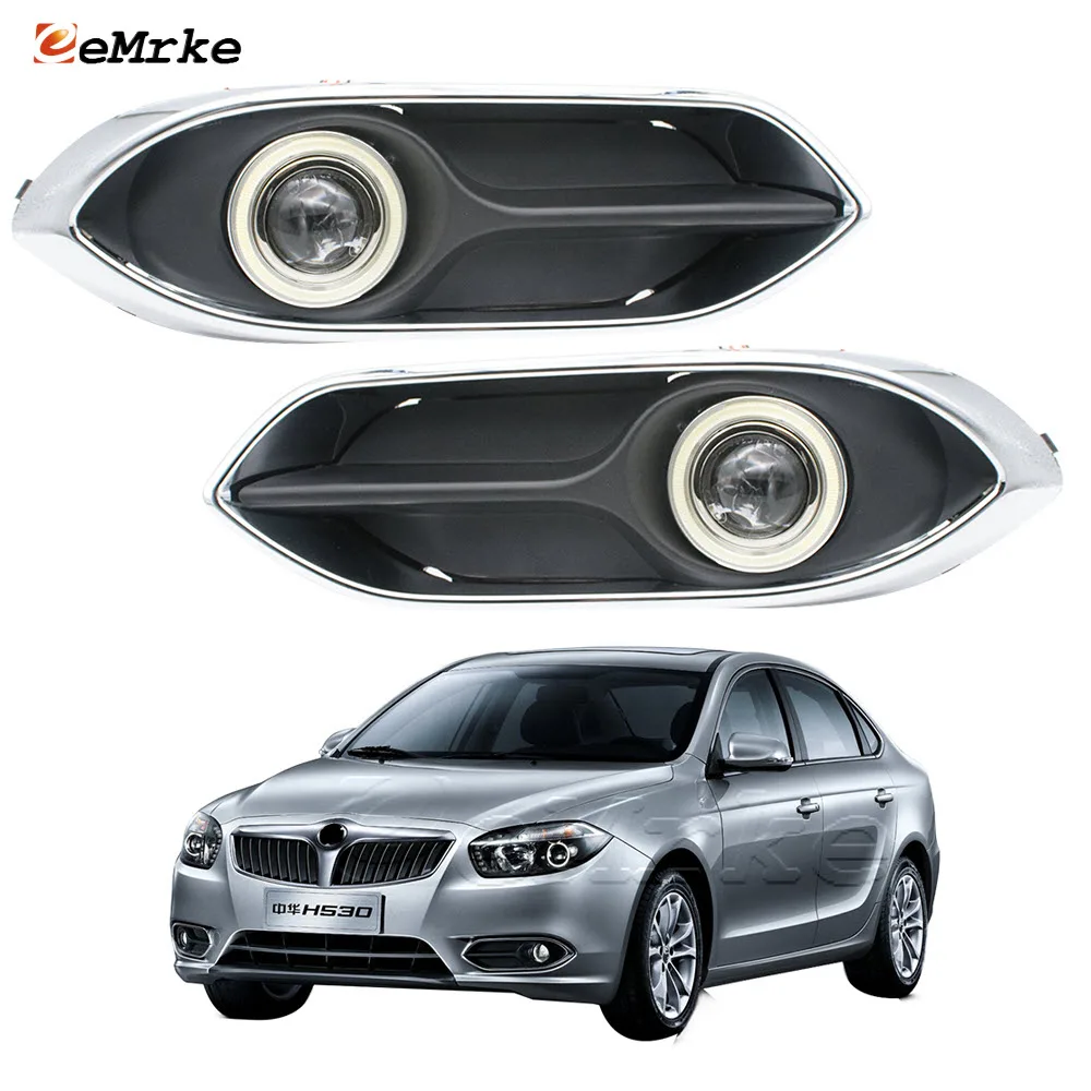 

EEMRKE DIY Fog Lights + LED Angel Eye DRL For Brilliance H530 2011 2012 2013 2014 2015 Fog Lamp PTF Daytime Running Light