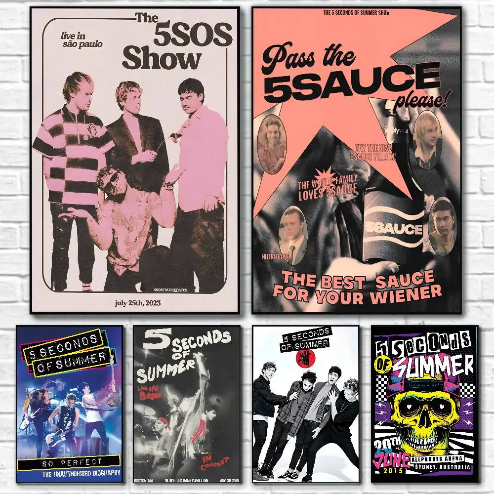 Band-d 5 Seconds Of Summer Poster Canvas painting poster with prints Home bedroom living room decoration gift