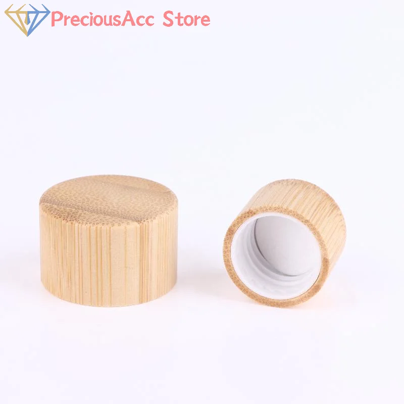1/5 Pcs Bamboo Cover Screw Cap Eco-friendly Screw Bamboo Bottle Caps With Reducer Replace Empty Bottle Caps With Drop Plug Real