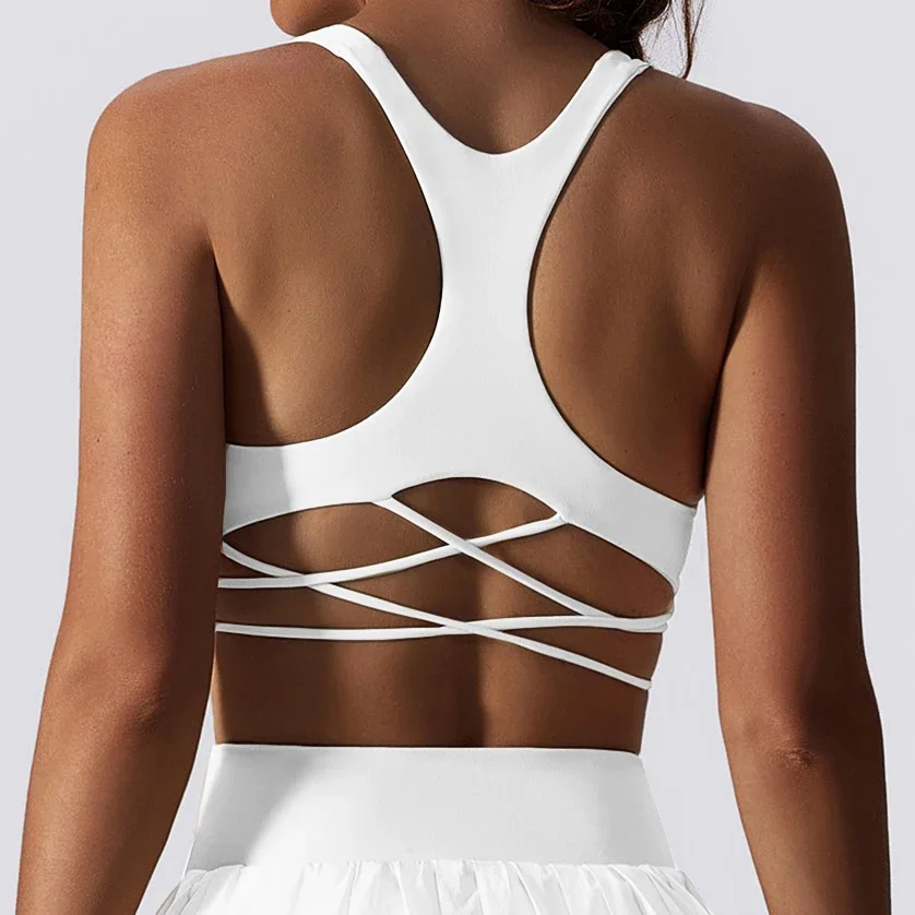 

Women Fitness Yoga Bra Buttery Soft Gathered Push Up Sports Underwear High Imapact Gym Crop Top Breathable Workout Clothes