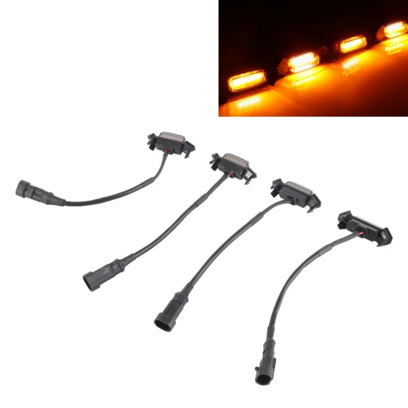 

4Pcs LED Grille Lights DC12V Amber High Brightness Front Grille Daytime Running Lamps Replacement For Tacoma PRO