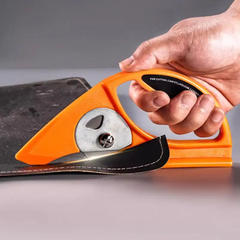 

New 45mm Rolled Material Cutter-Rotary Blade Utility Knife w/ Solid Base Large Handle for Cutting Carpet, Linoleum,Fabric,Paper