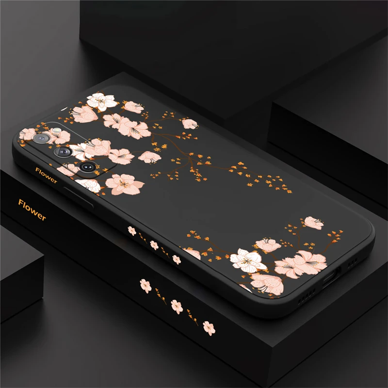 S25 Ultra Phone Case For Samsung Galaxy S20 S10 S24 S21 S22 S23 S24 Plus Lite FE Ultra Flowers Shockproof Soft Silicone Cover