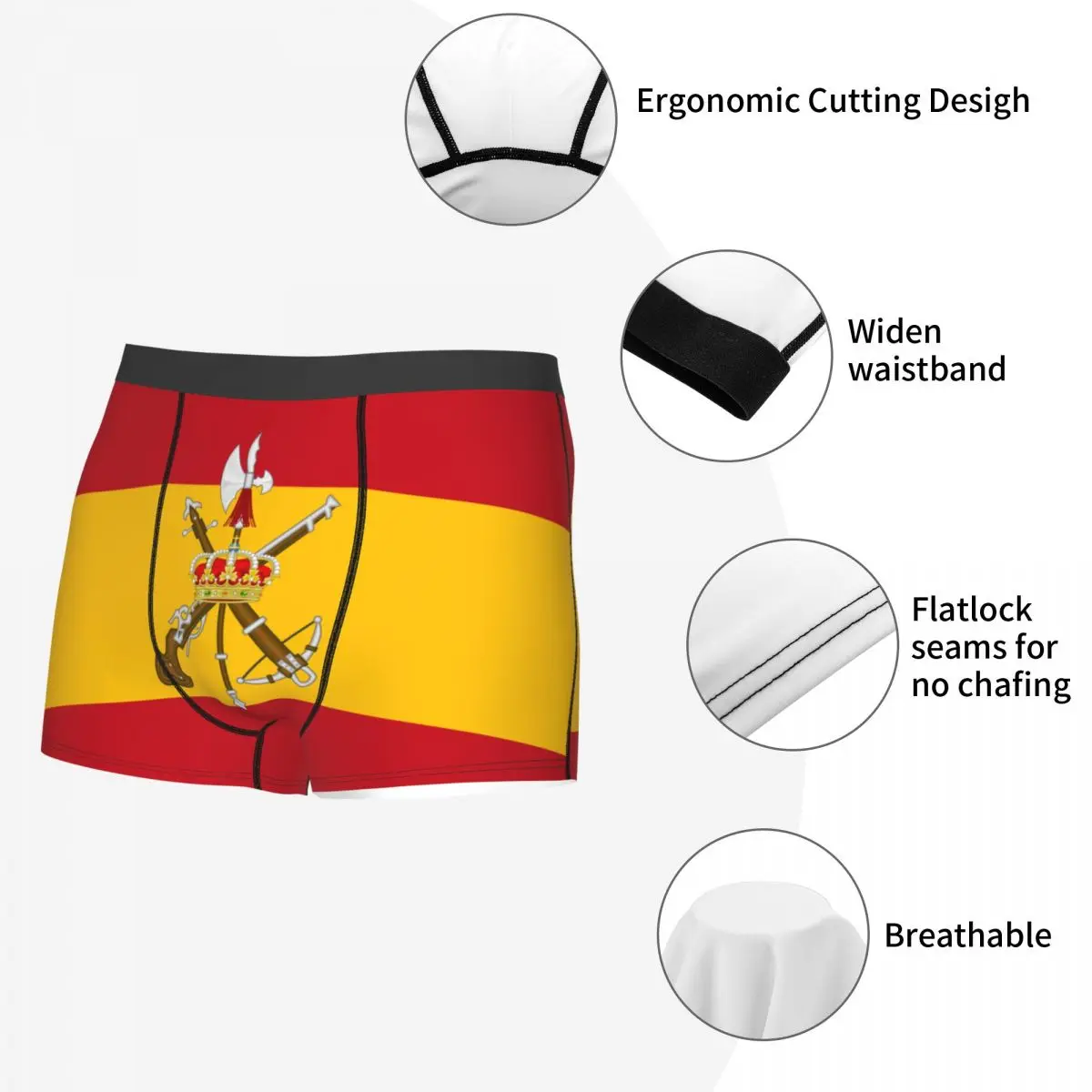 Spanish Legion Flag Underwear Men Sexy Printed Custom Spain Army Military Boxer Briefs Shorts Panties Breathbale Underpants