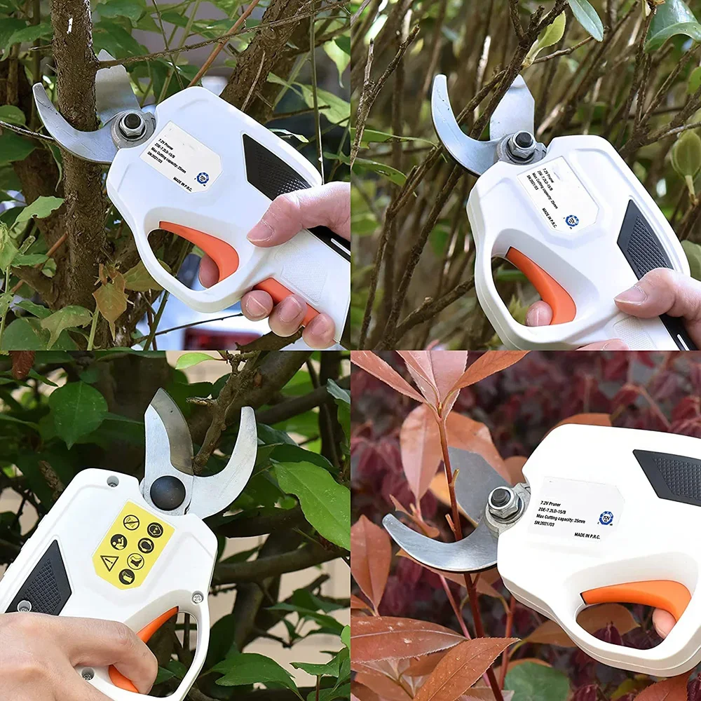 7.2V Battery Powered Pruning Shears Garden Full Charge Cutting Capacity 25mm Electric Pruner Shear