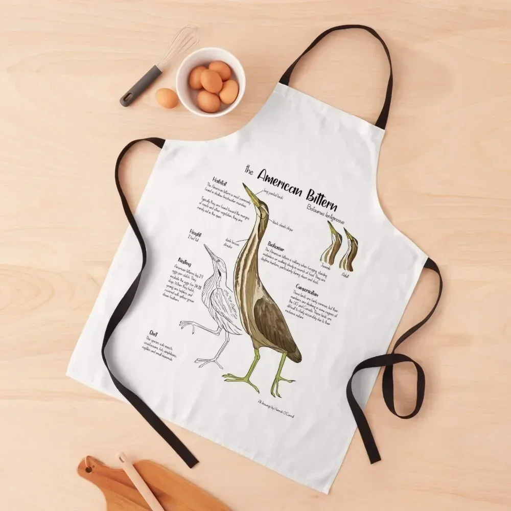 

American Bittern Apron Home Supplies Women's Home Clothes Bib For Kitchen Apron