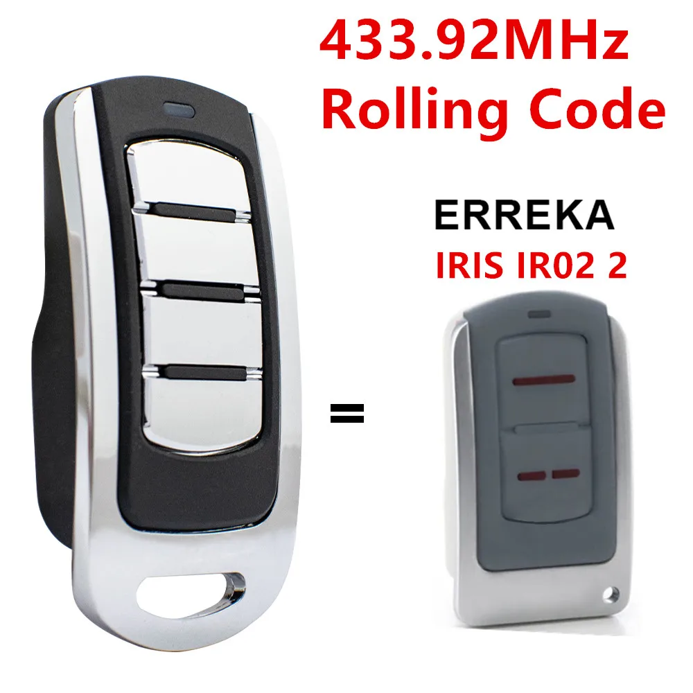 Control Remoto para Puerta de Garaje ERREKA IRIS IR02 2 / IRIS IR04 4, 433.92MHz, Código Variable, 4 Botones