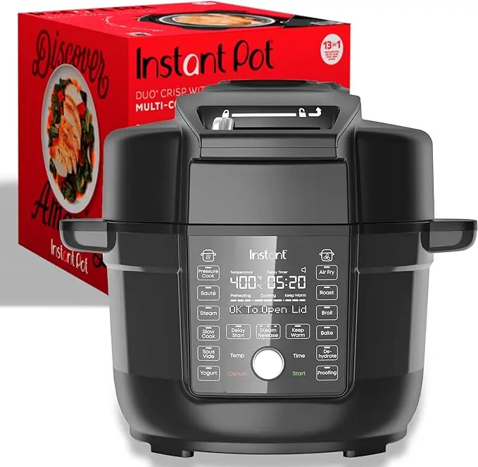 Pot Duo Crisp Ultimate Lid 13-in-1 Air Fryer and Pressure Cooker Combo Slow Cook Bake Warm Roast Dehydrate Sous Vide