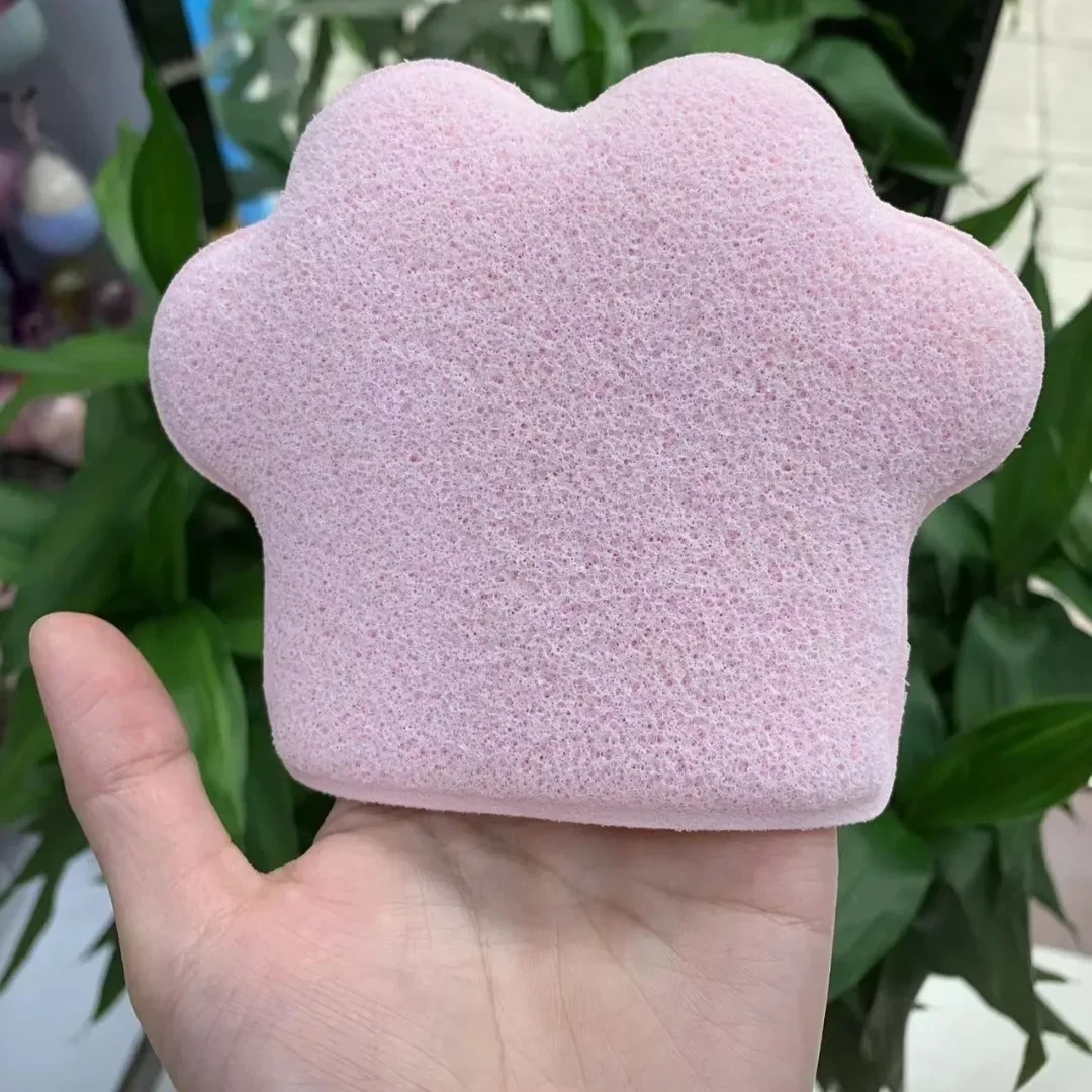 Esponja Facial de pata de gato, almohadillas de limpieza Facial, guante reutilizable, esponja de baño, almohadillas exfoliantes de burbujas, herramientas de maquillaje de limpieza profunda, 1 ud.
