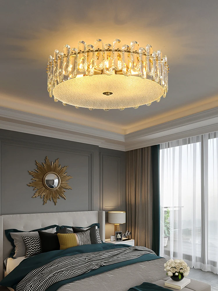 Imagem -05 - Dimmable Led Round Crystal Luzes de Teto Designer Lamp Sala e Quarto