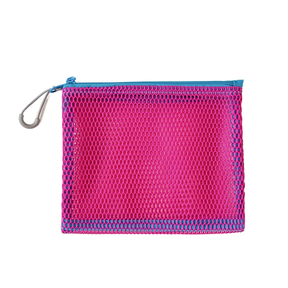 

Ultra Light Mesh Storage Bag Visible Wear-proof Makeup Zipper Pouch Foldable with Handle Portable Coin Purse Small Items Storage