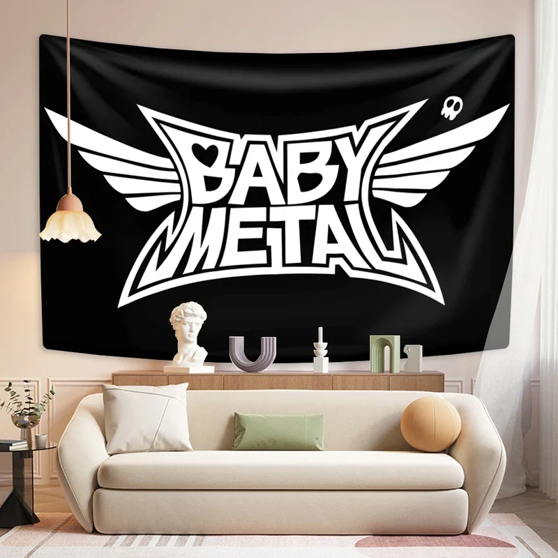 

EE01 Japanese Pop Metal Band Tapestry Babymetals Wall Hanging Home Decor Aesthetics Dormitory Party Background Friend Gifts@6&m！