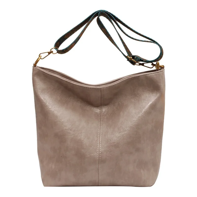 Vintage Tote PU Leather Texture Commuter Large Capacity Shoulder Bag Casual Personality All-Match Shopping Square Satchel Bags