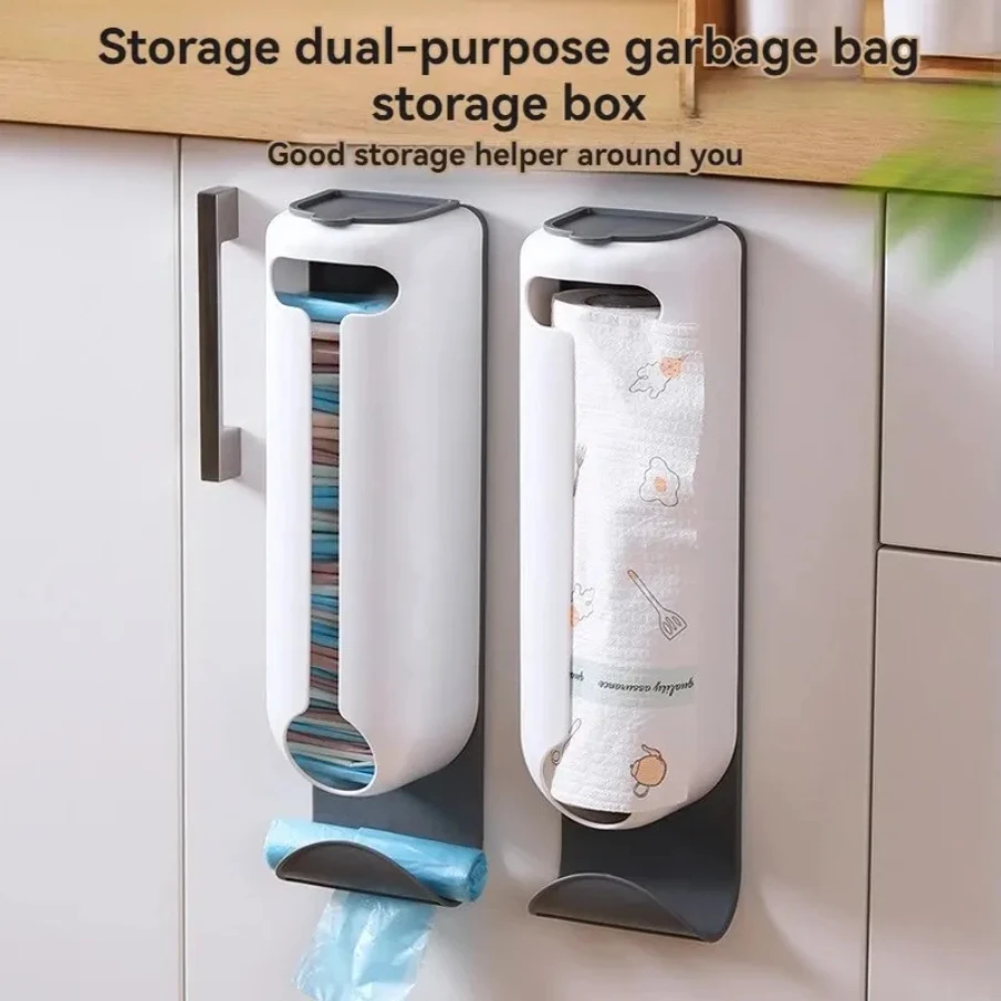 Innovative Wall Mounted Plastic Bag Dispenser Organizer for Kitchen and Home - Easy Access, Neat Organization and Space-saving