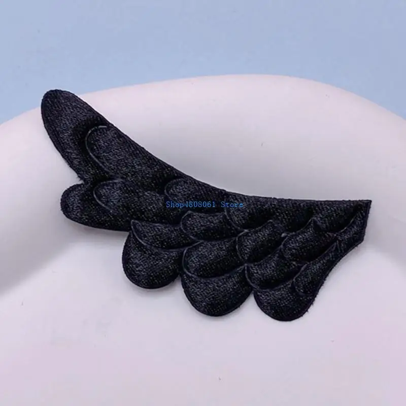 T3lc remendos asas anjo com brilhos, tecido fadas, asas artesanato, apliques decorativos para acessórios