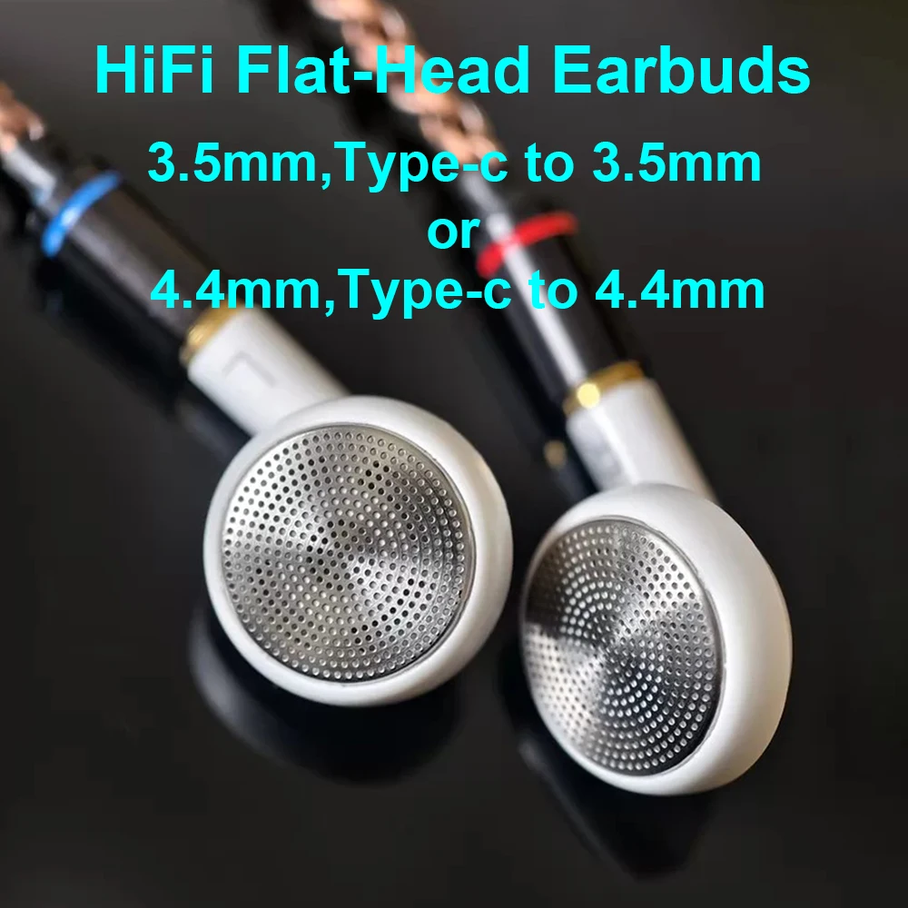 

Наушники-вкладыши Flat Head с динамическим драйвером, проводные Hi-Fi IEM-наушники, съемный кабель MMCX, Flatbuds NC AUDIO