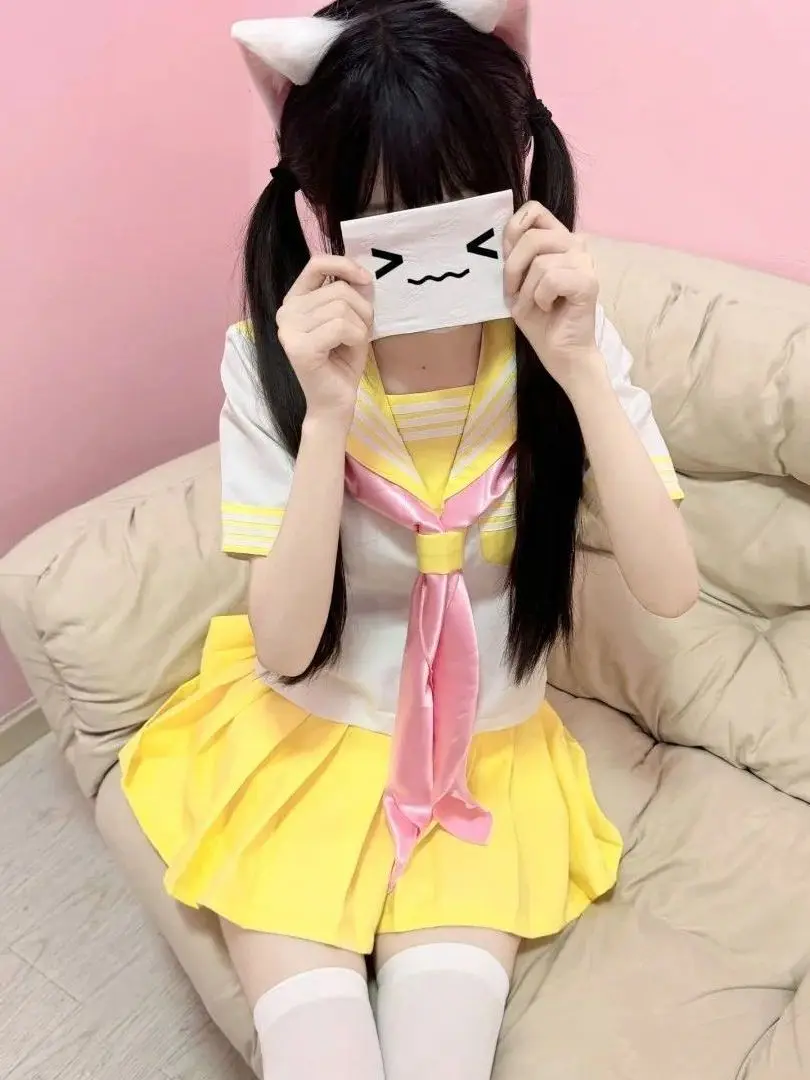 Japanese Style Uniform School Girl Outfit Short Sleeve Skirt Set Women's Traditional Sailor Suit Cute Softie Bicolor Skirt