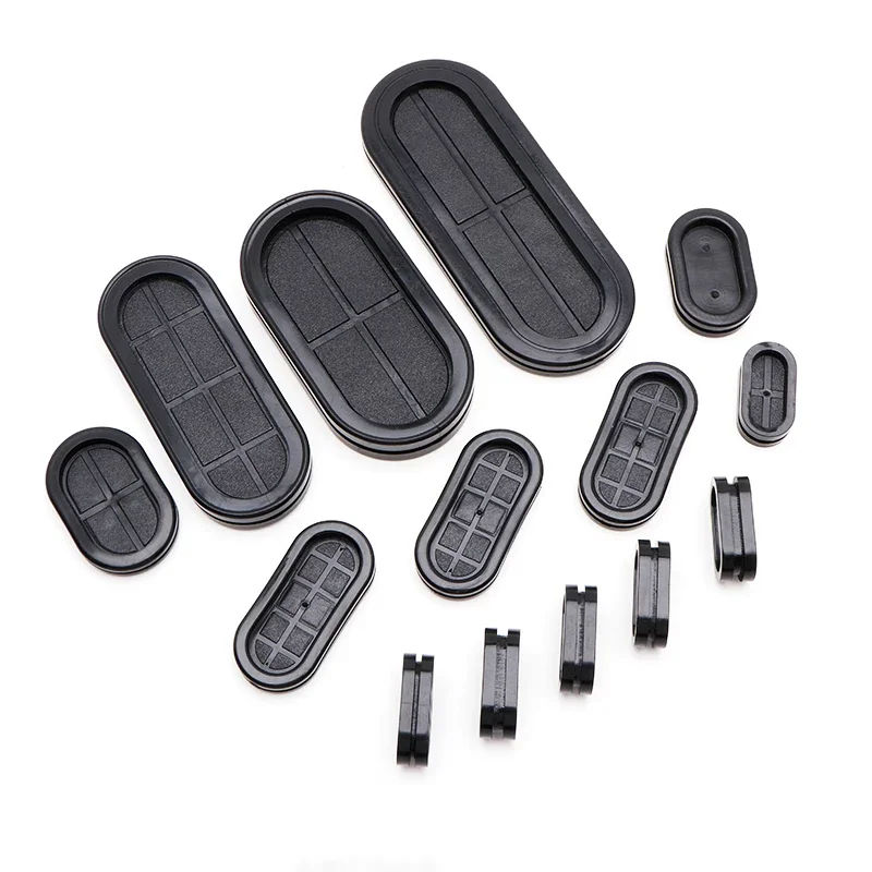 Rubber Protective Coil Grommet Pad Seal Ring Elongated Strip For Protection Wire Cable Flame Retardant Insulation Wire Loop