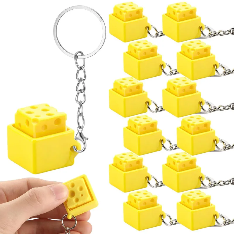 Creative Cheese Clicker Fidget Keychain Keyboard Decompression Button Finger Click Toys ADHD Calming Anxiety Stress Relief Gifts