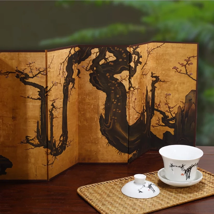 Premium Gift Box Tabletop Divider | New Chinese Style Decor | Sturdy Silk-Framed Panel | The Ready-to-Gift Zen Accent