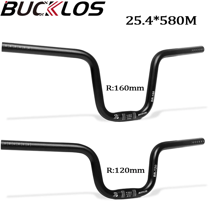 

BUCKLOS 25.4MM Bicycle Handlebar 580MM Bike Swallow Handlebar Bike U Shape Handle Bar 120MM 160MM Riser MTB BMX Riser Bar